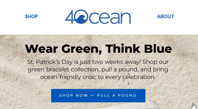 4Ocean St. Patricks Day Email Hero Promo