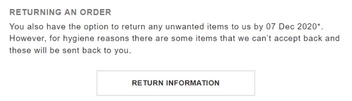 ASOS Return Information How to Write a Returns Policy