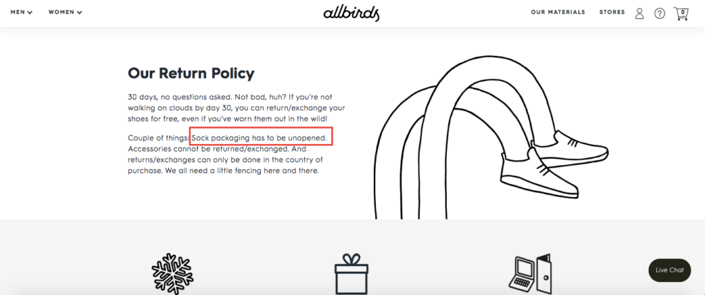 Allbirds Returns Conditions How to Write a Returns Policy