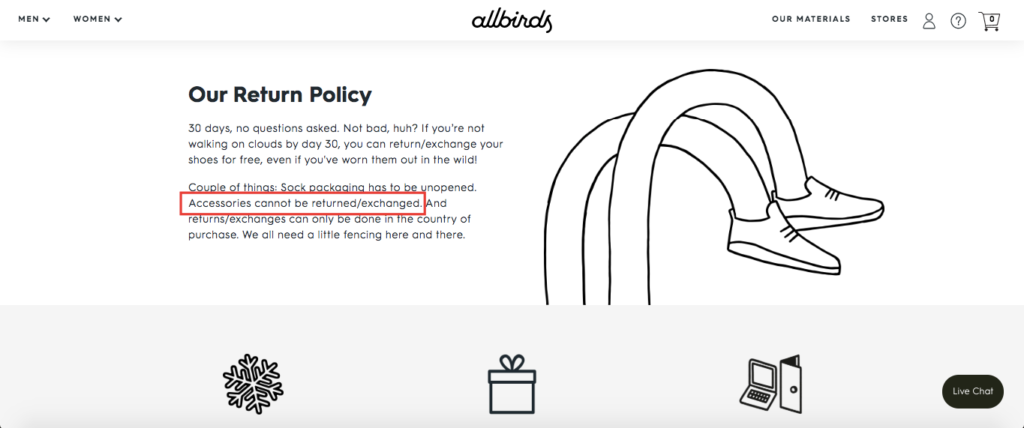 Allbirds What Can_t Be Accepted How to Write a Returns Policy