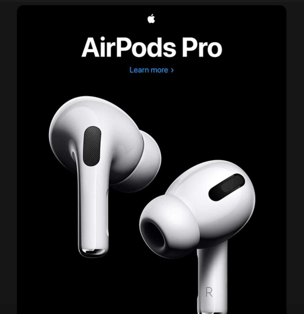 Apple AirPods Pro Product Launch Email Example