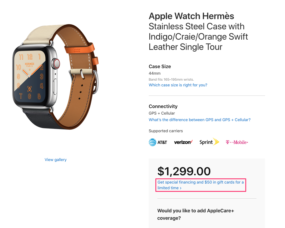 Apple Watch Average Order Value
