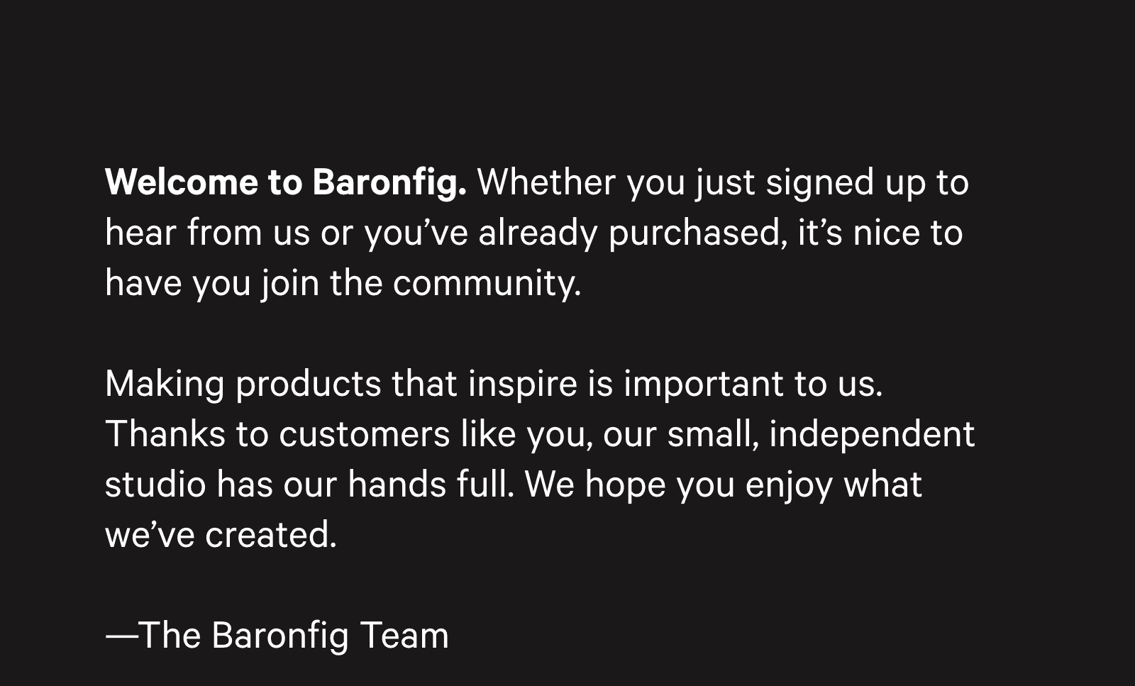 Baron Fig Email Example