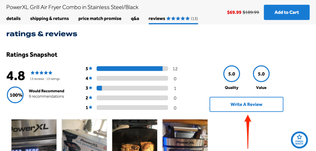 Bed Bath and Beyond Reviews Call to Action (CTA) Examples