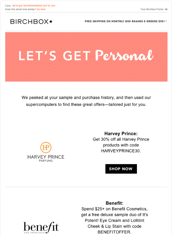 Birchbox Personalized Offers Customer Lifetime Value for Ecommerce