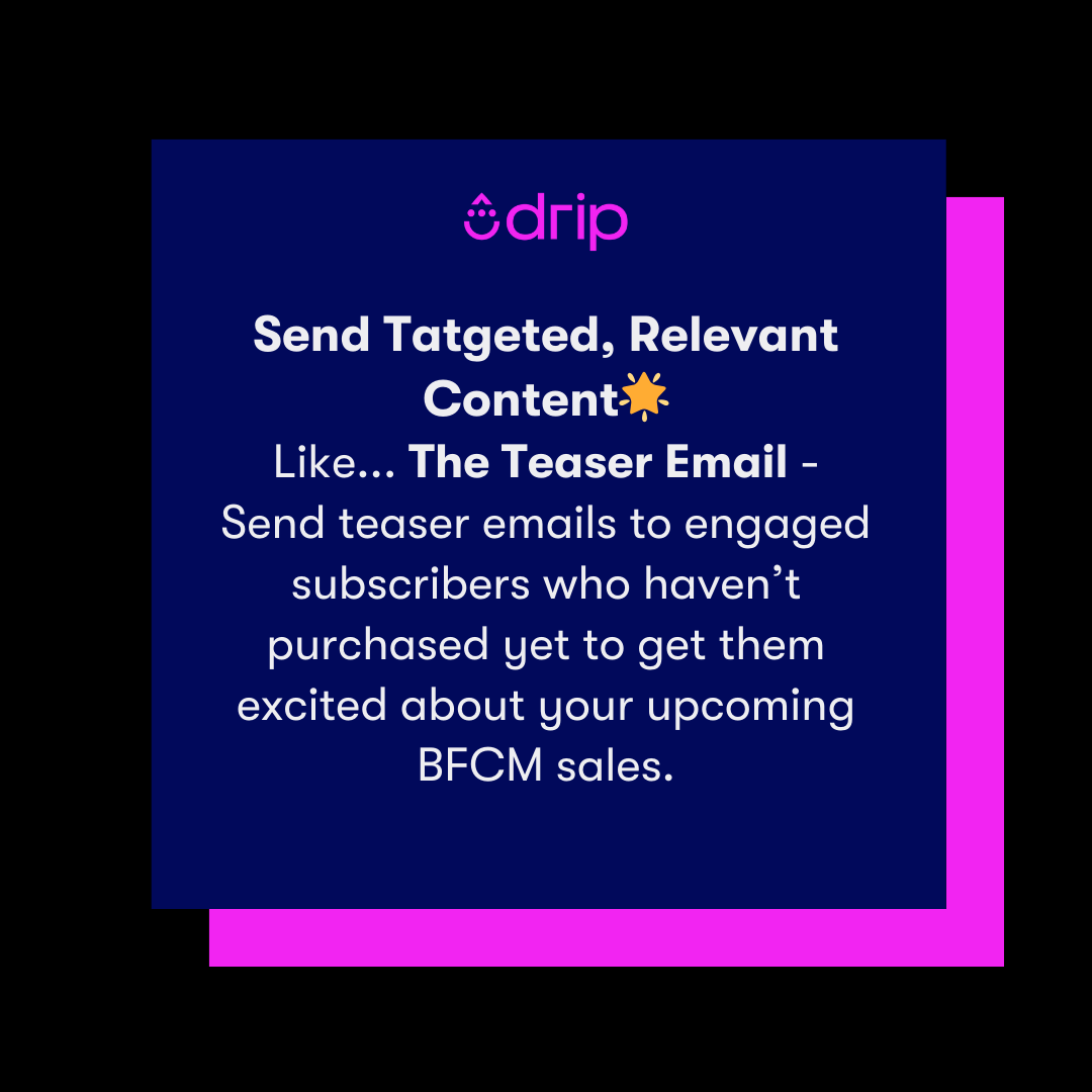 Black Friday Tips Send Targeted Relevant Content like Teasers