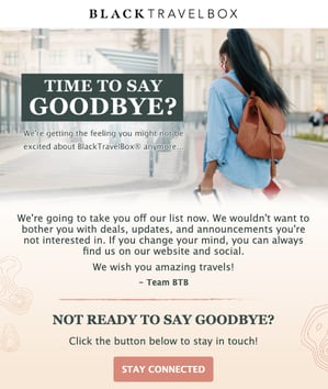 Black Travel Box Customer Winback Message Repeat Purchase