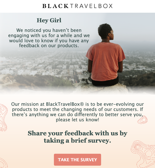Black Travel Box Sunset Feedback Request Repeat Purchase