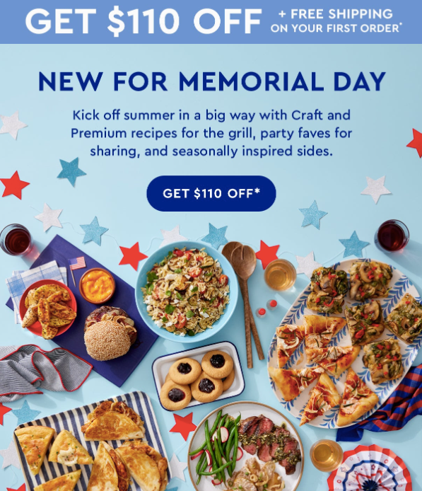 Blue Apron Memorial Day Email Example
