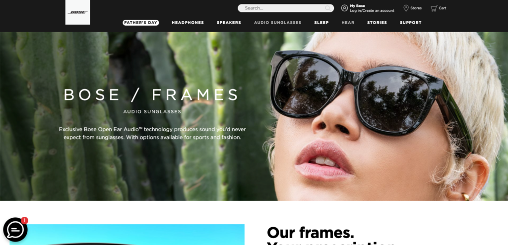 Bose Frames Product Launch Email Marketing for Ecommerce