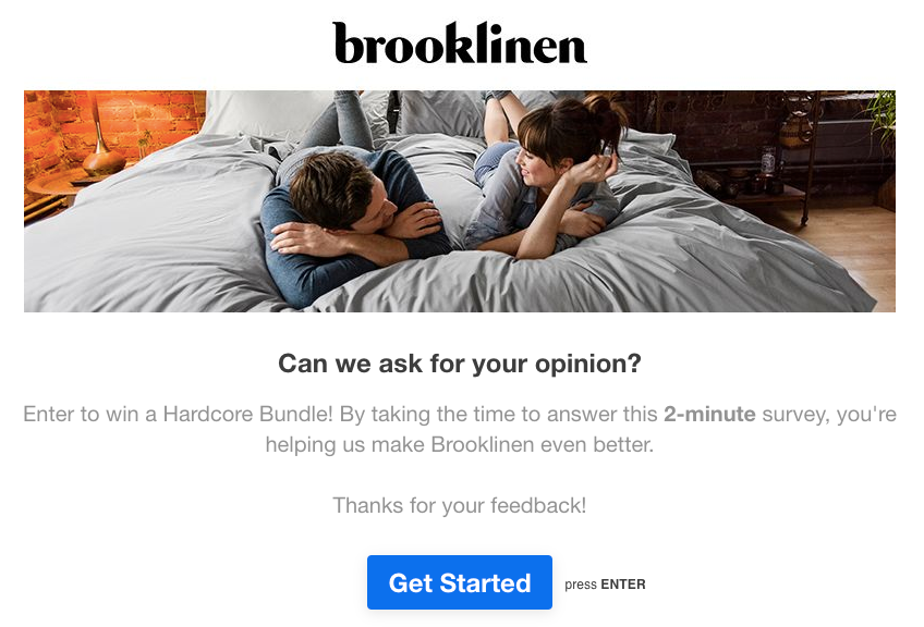 Brooklinen Customer Feedback Giveaway Best Giveaway Ideas