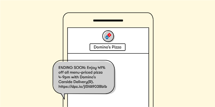 Dominos Pizza SMS