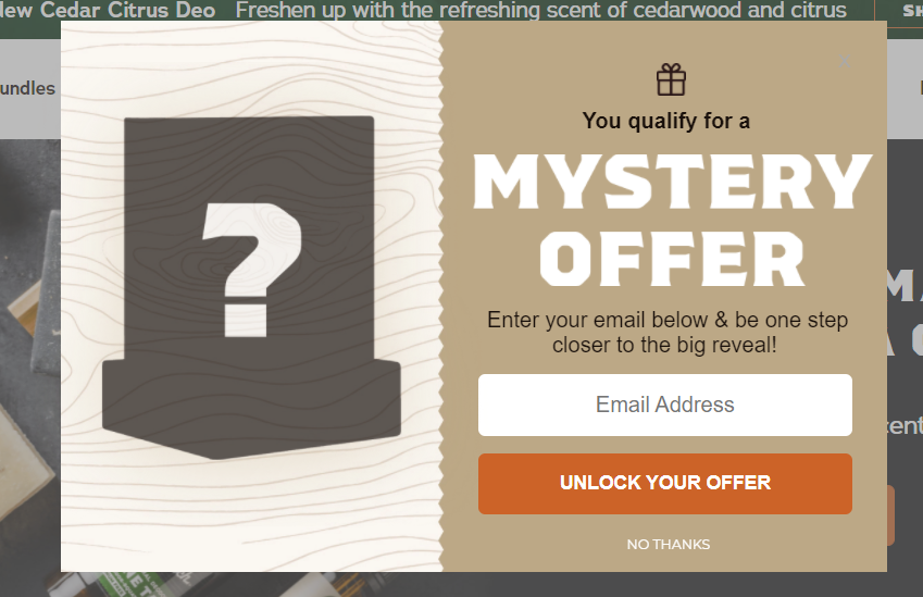Dr. Squatch Mystery Offer Shopify Forms