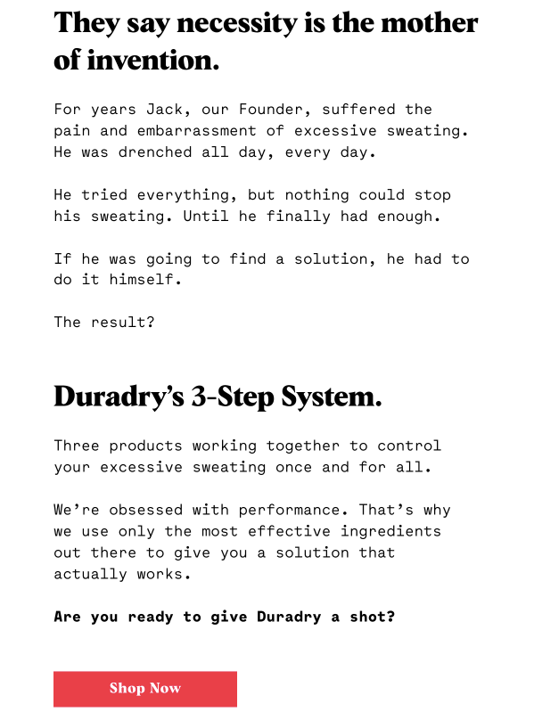 Duradry Email Copy Welcome Marketing Automation