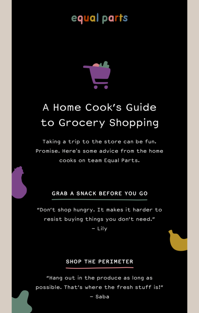 Equal Parts Grocery Guide Referral Email Examples