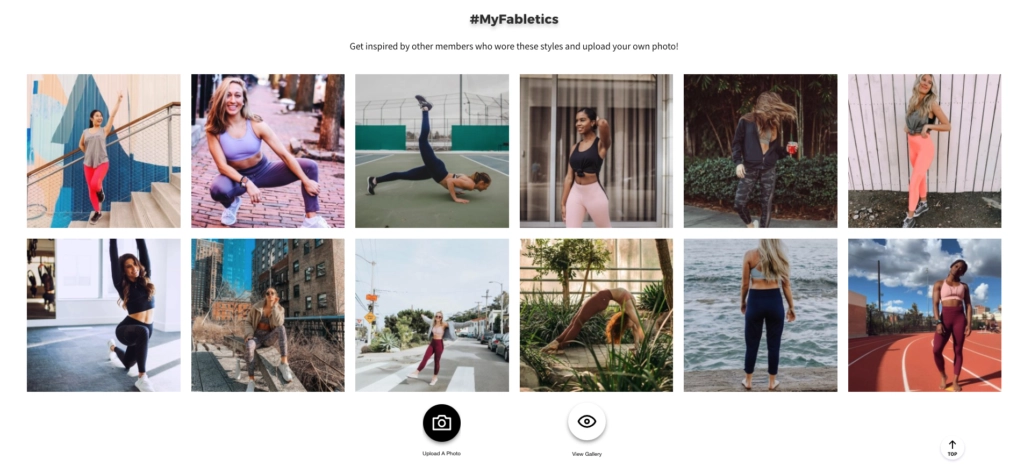 Fabletics  UGC ecommerce ux design