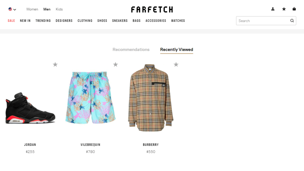 Farfetch Recently Viewed Items Headless Commerce