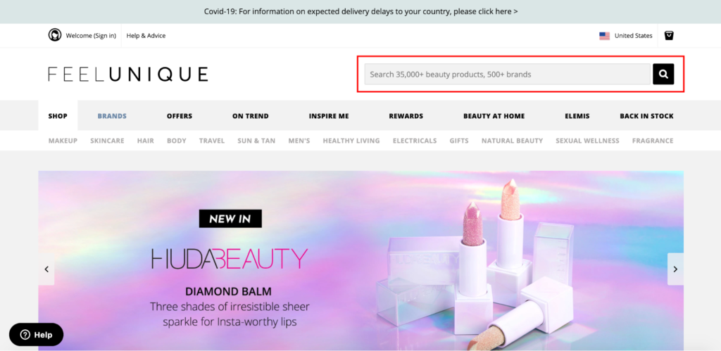 Feel Unique Internal Search Headless Commerce