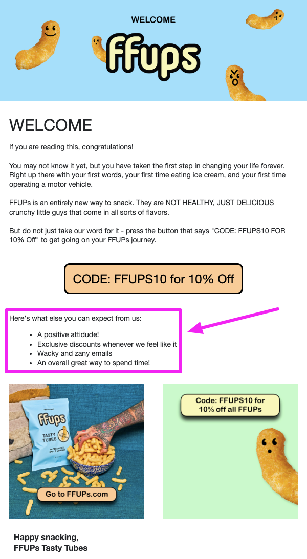 Ffups Advanced Welcome Email