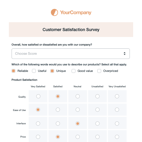 Formstack Customer Feedback Survey