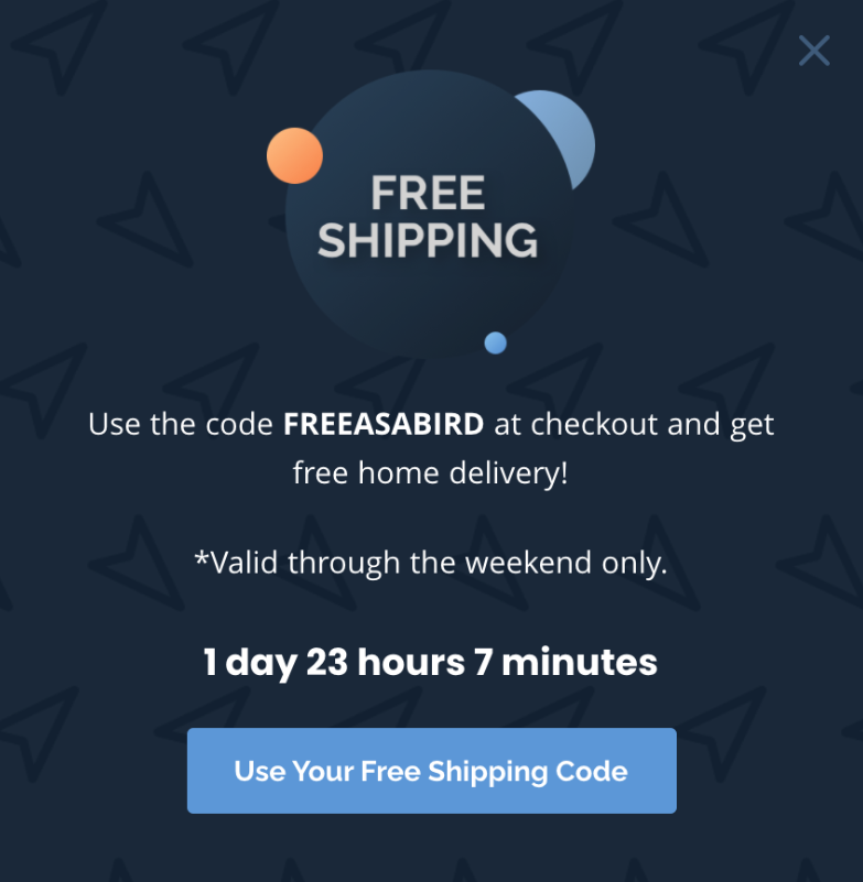 Free Shipping Popup