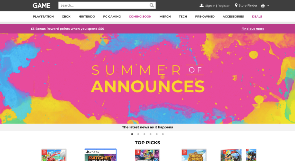 Game Summer Homepage Summer Marketing Ideas