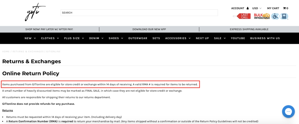 GitiOnline Clear Returns and Exchange Policy How to Write a Returns Policy