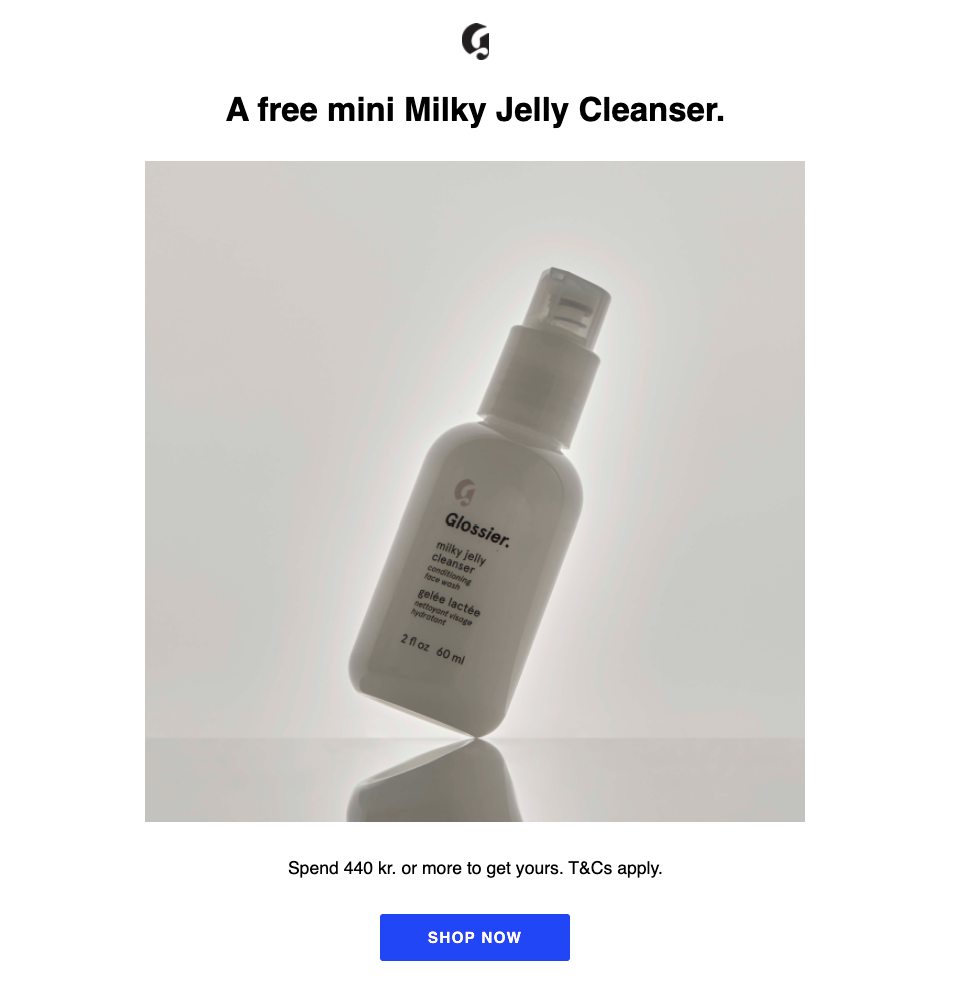 Glossier Hero Incentive Winback Email Campaign