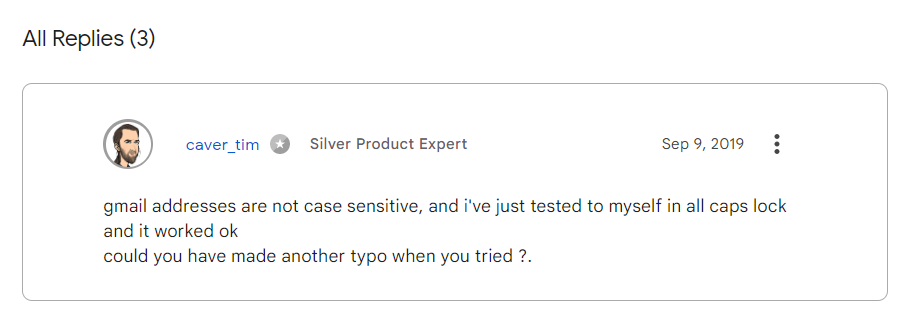 Gmail Addresses Are Not Case Sensitive