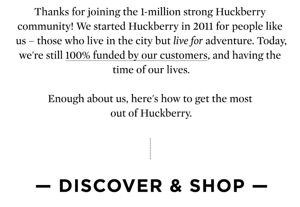 Huckberry Thank You Email Copy Email Marketing for Ecommerce