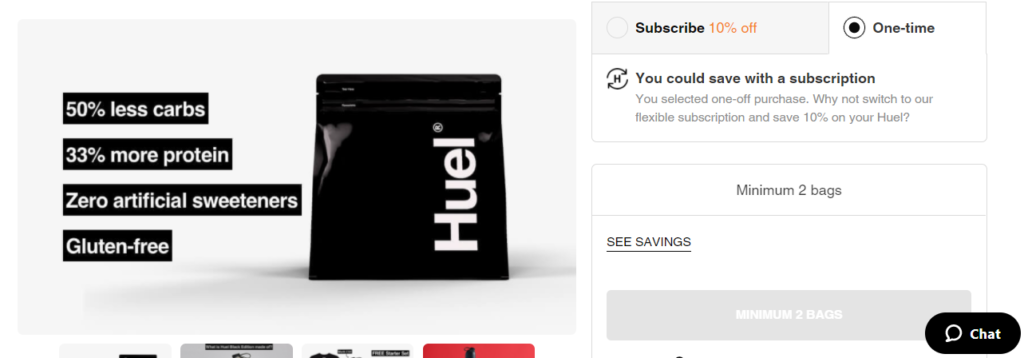 Huel Subscription Incentive Shopify Forms