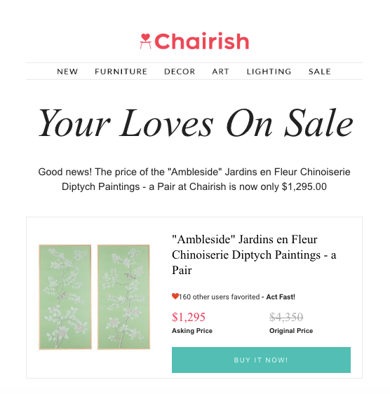 17 Chairish Wishlist Email
