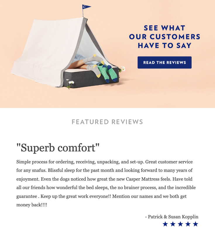 20 Casper Social Proof in Email Marketing