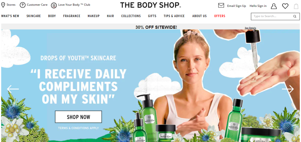 3 The Body Shop Homepage