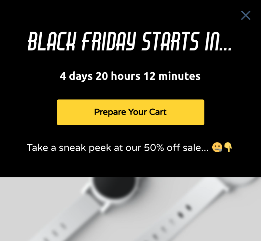 4 Black Friday Sneak Peek Popup