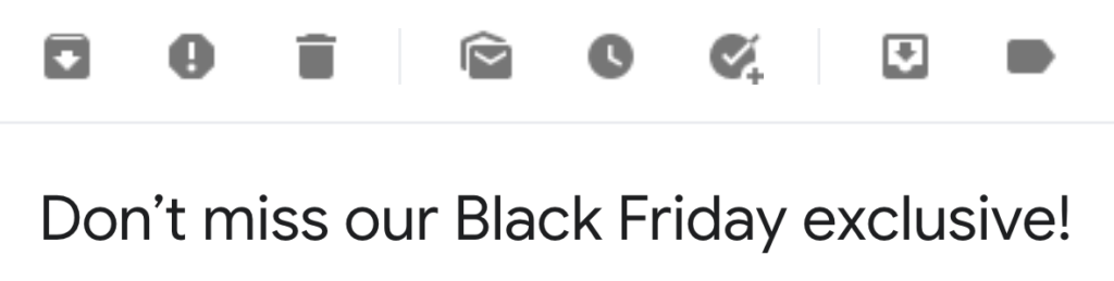 5 Bellroy Black Friday Subject Line