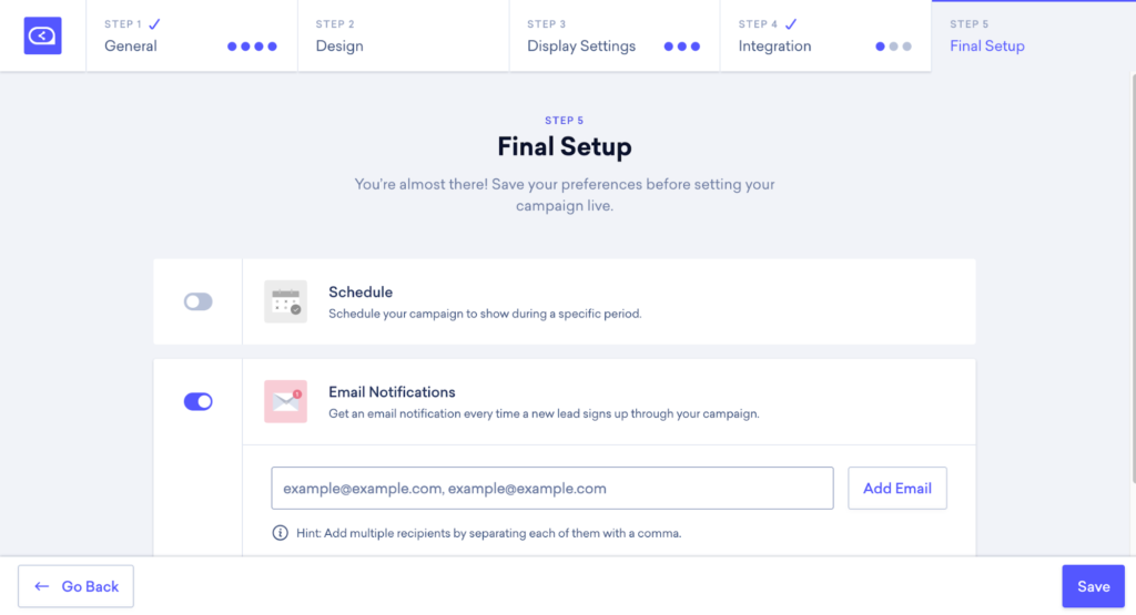54 Final Setup