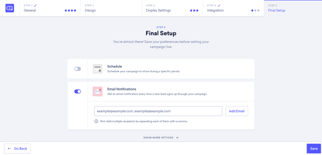 55 Final Setup