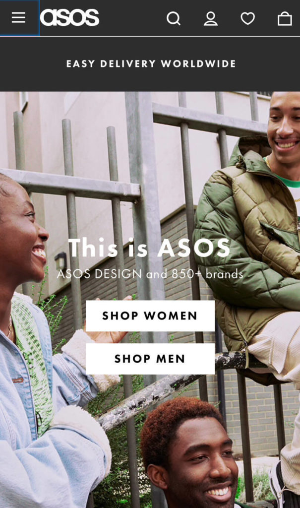 ASOS Mobile Homepage