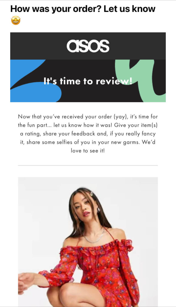 ASOS Review Email