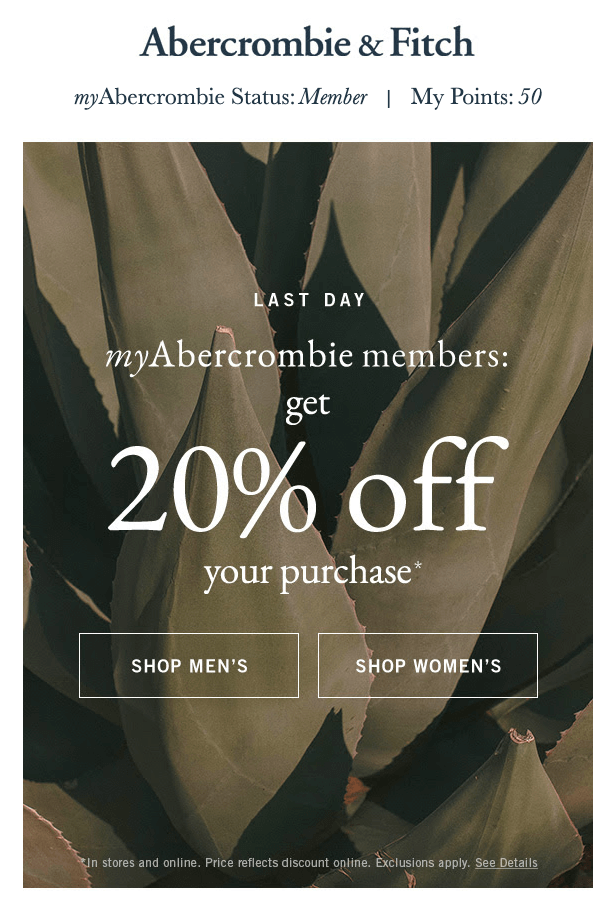 Abercrombie _ Fitch Loyalty Program Sale Email
