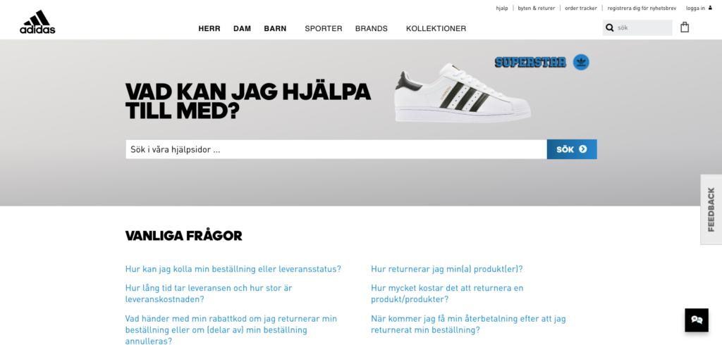 Adidas FAQ Page