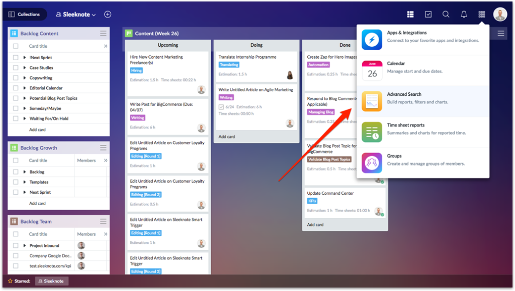 Advanced Search in Favro