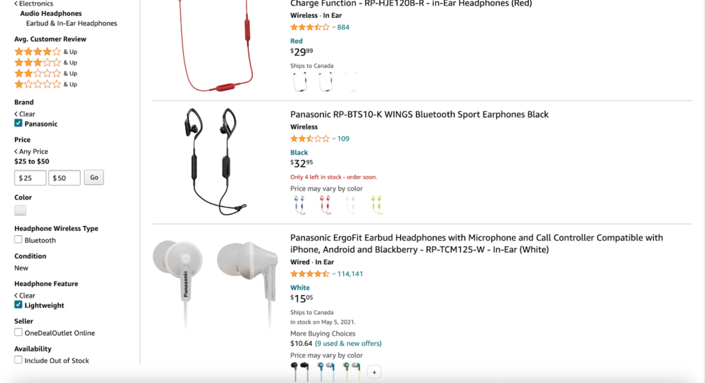Amazon Earphones Search Results