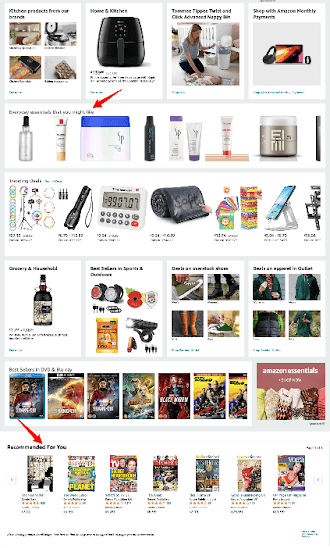 Amazon Homepage Product Recommendations