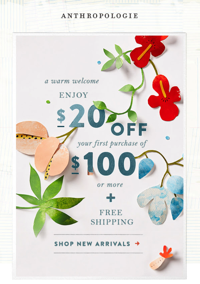 Anthropologie Welcome Email