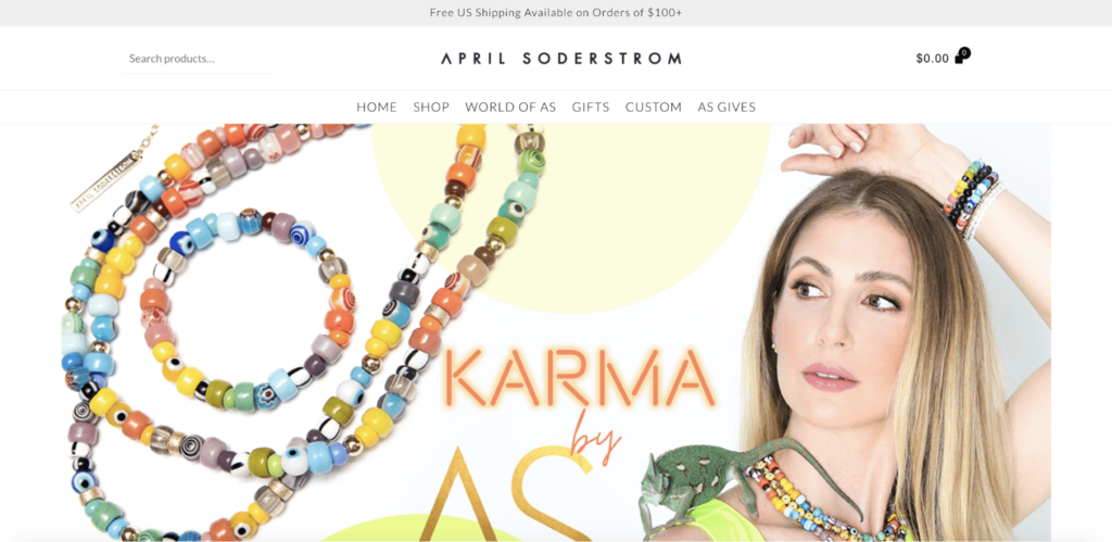 April Soderstrom E-Commerce Homepage