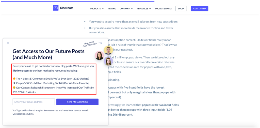 B2B Popup Example 3