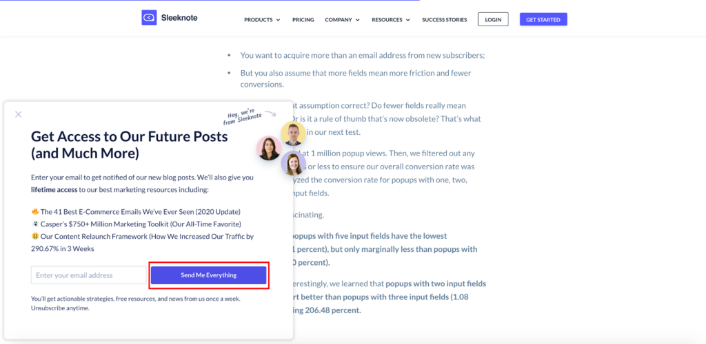 B2B Popup Example 4