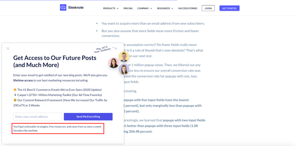 B2B Popup Example 5